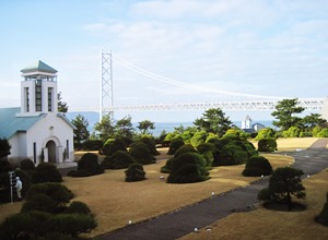 明石海峡大橋を望む景色