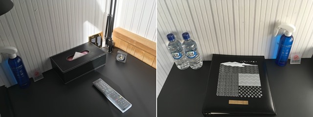 エスティネートホテルの客室備品（ライトとデスク）