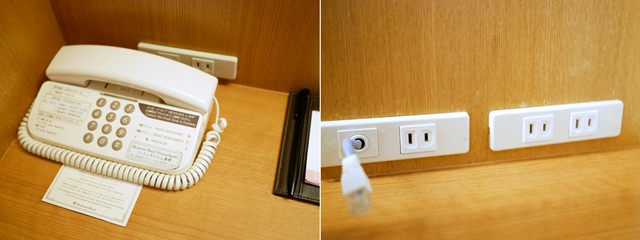 ハートンホテル心斎橋の客室設備（コンセント）