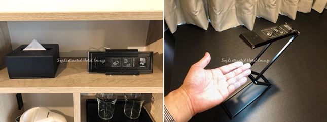 ボックスティッシュと電気スタンド