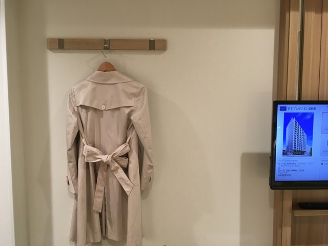 京王プレッソイン浜松町の客室備品（クローゼット・ハンガーラック）