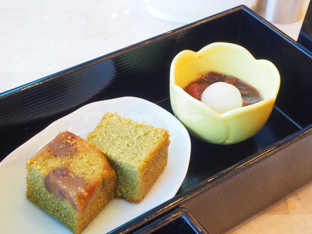 「和・あふたぬーんてぃ」下の段　抹茶ケーキと白玉ぜんざい